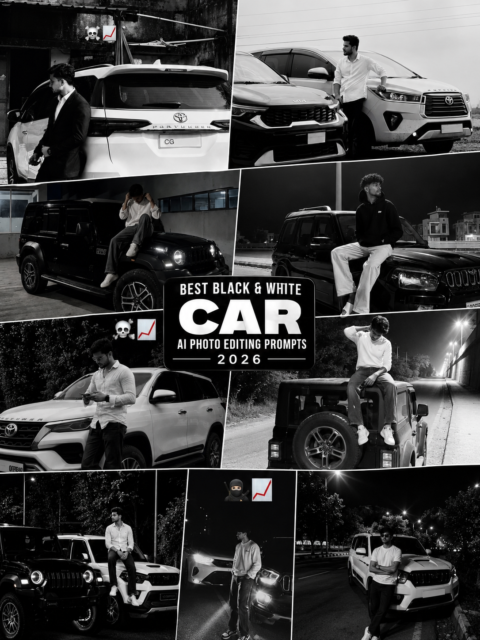 Black and White Car AI Photo Editing Prompts