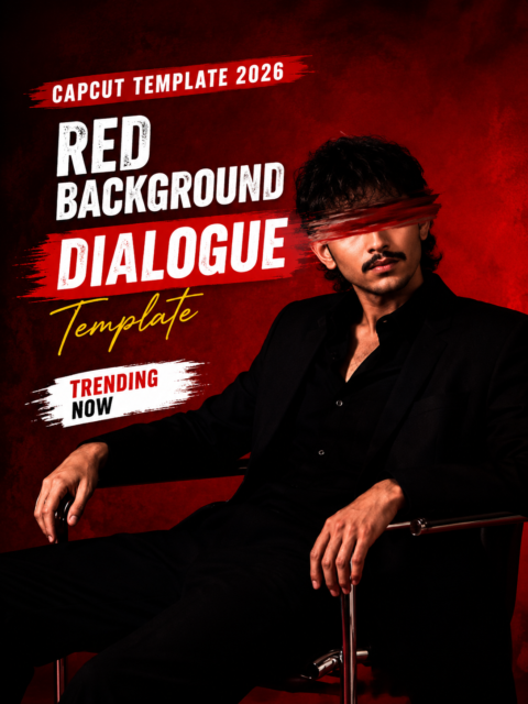 Red Background Dialogue CapCut Template 2026